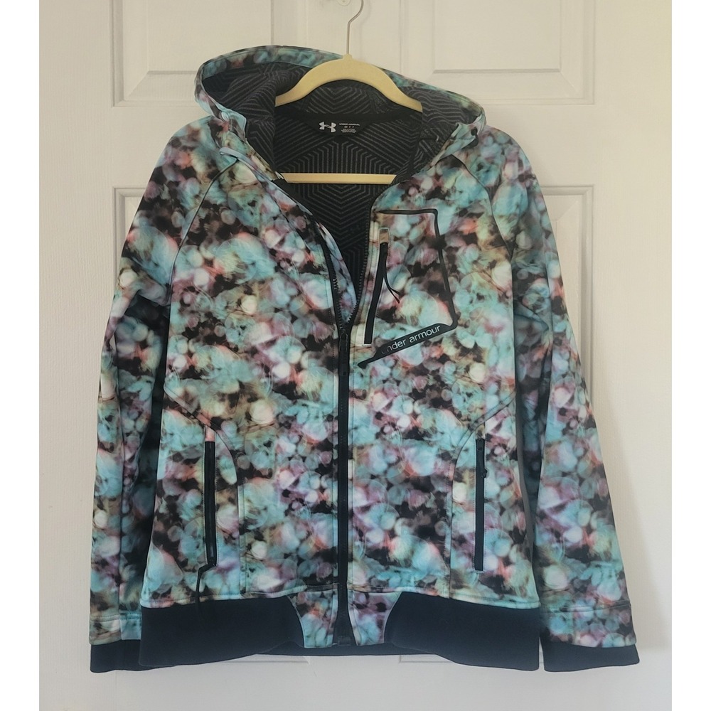 UNDER ARMOUR ColdGear Infrared Women's Small Floral Hooded Full Zip Jacket